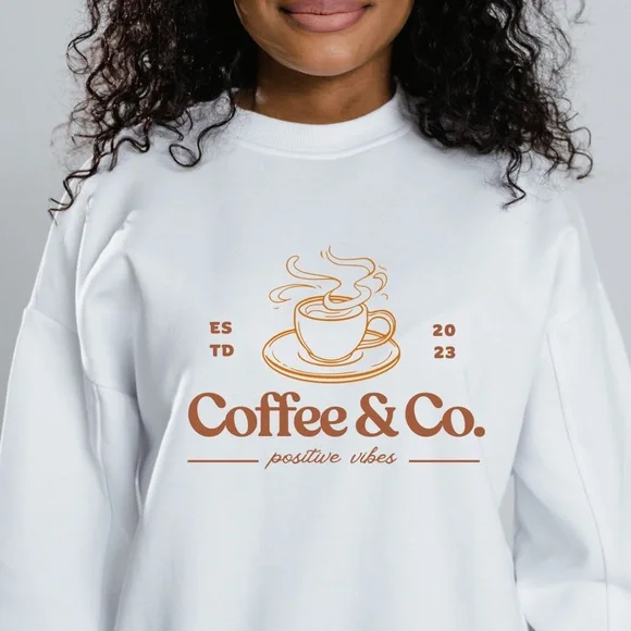 COFFEE LOVER GOOD VIBES SWIFT SWEATSHIRT - Picture 1 of 1